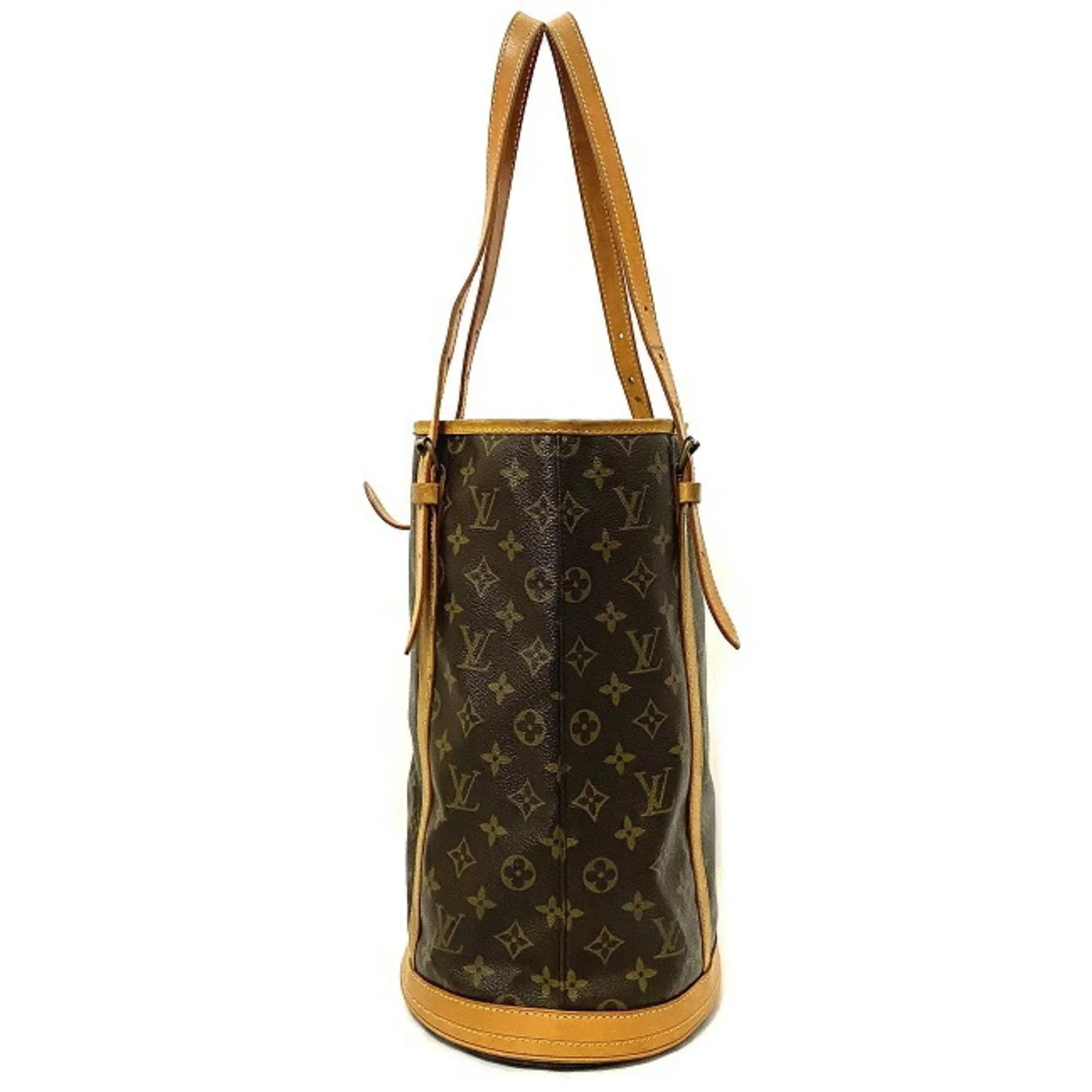 Pre-Owned Louis Vuitton Bucket GM Brown Beige Monogram M42236 Canvas Nume Leather FL0093 LOUIS VUITTON Bag Tote Handbag Women's (Good)