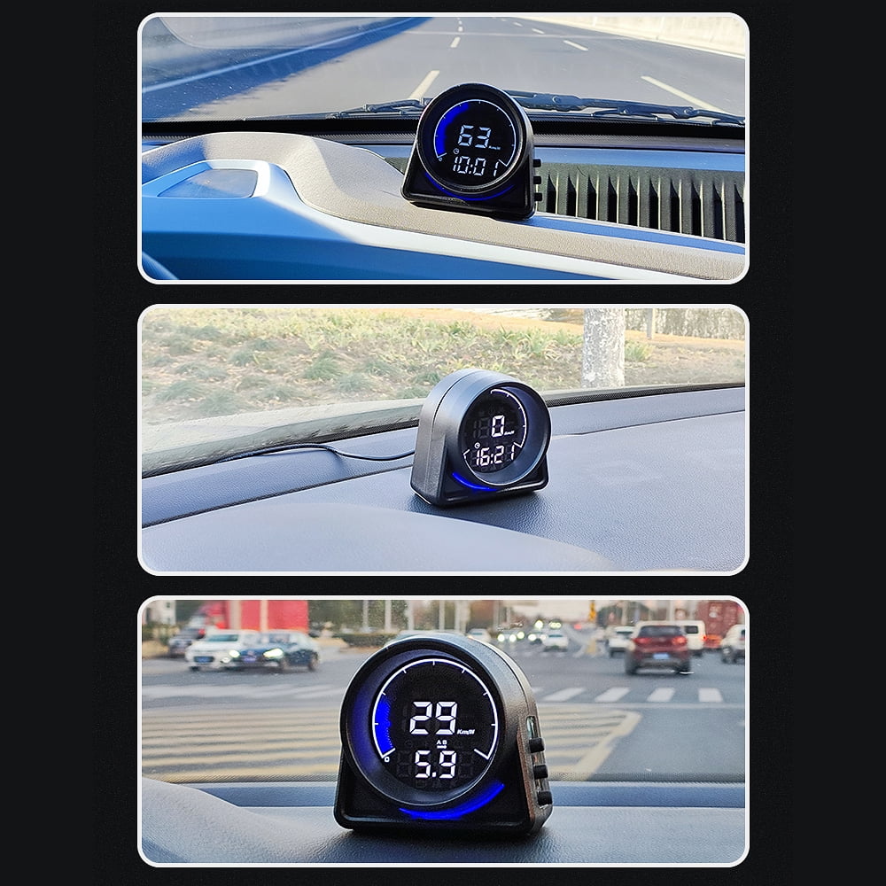 Multifunctional Car Head-Up Display - GPS Digital Speedometer with LED Display, KMH/MPH, Overspeed Alarm, and Fatigue Driving Reminder for Car, Truck, RV, SUV