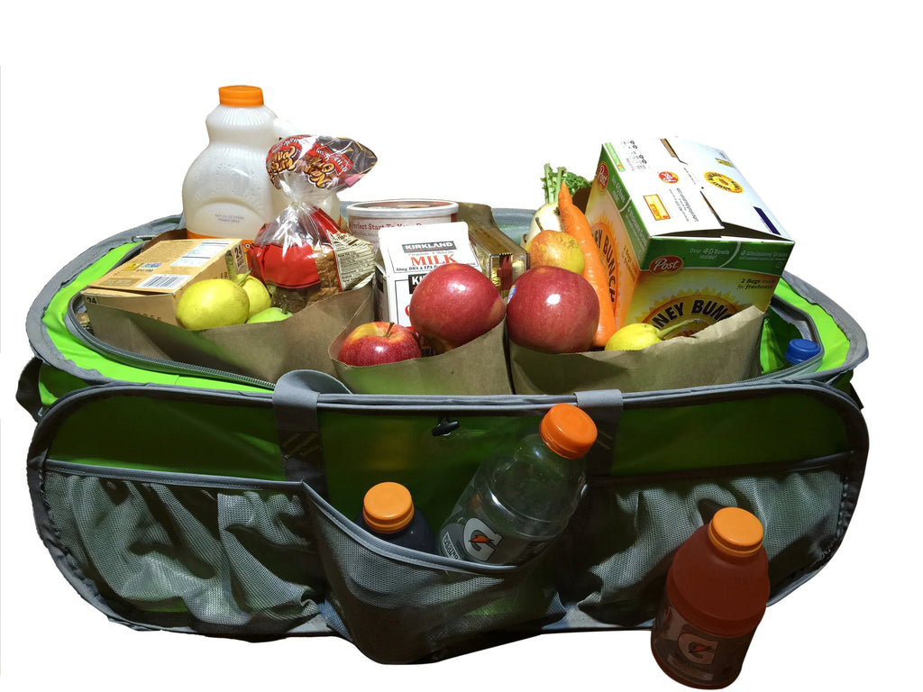 K-Cliffs Heavy Duty Trunk Organizer, XL Large Pop-up Grocery Cargo Bag, Nylon, Black
