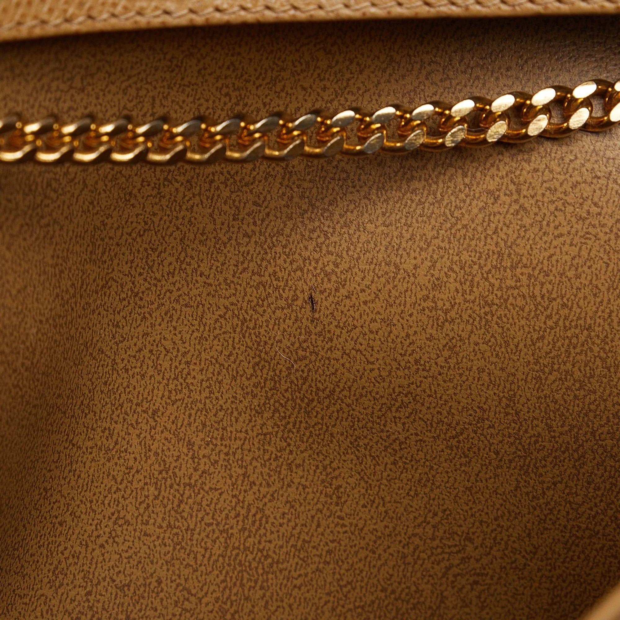 Pre-Owned Authenticated Dior Chain Crossbody Calf Leather Brown Crossbody Bag Unisex (Good)