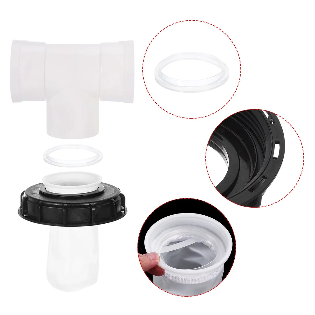 163mm IBC Lid Filter Wrap T-Shaped Rainwater Tank IBC Tote Protection with Washable Nylon Filter