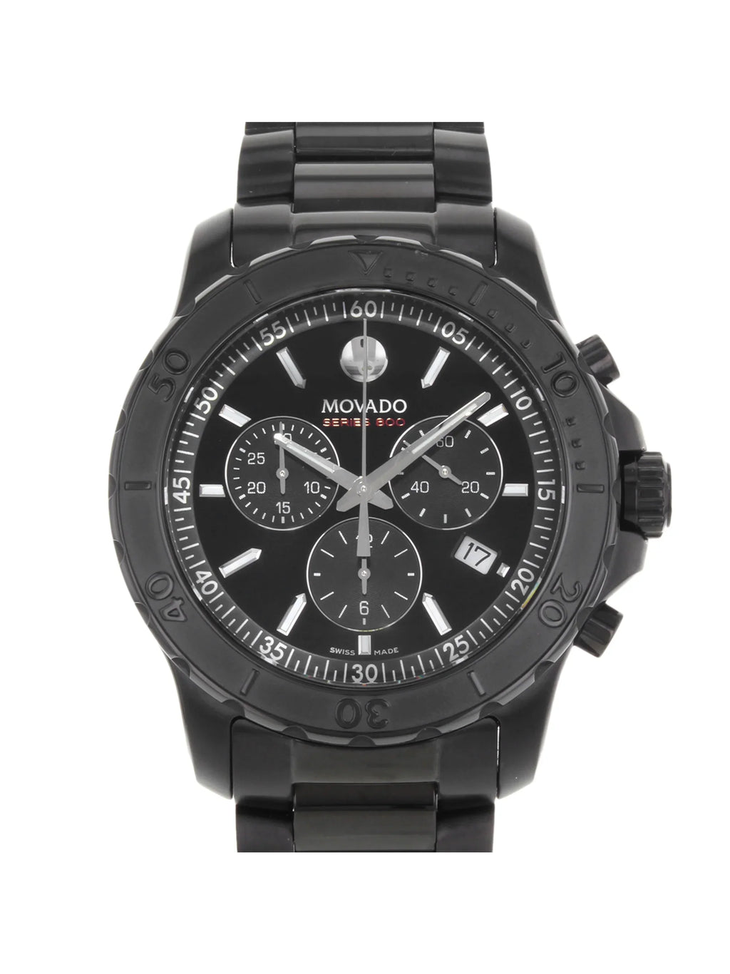 Pre-Owned Movado Series 800 Black PVD Coated Steel Quartz Watch 2600119 (Good)