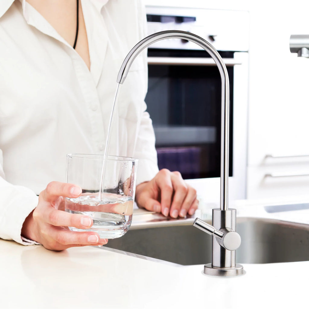 iSpring GA1-SS Premium Stainless Steel Drinking Reverse Osmosis Water Filtration Systems, 100% Lead-Free RO Faucet, Brushed Nickel