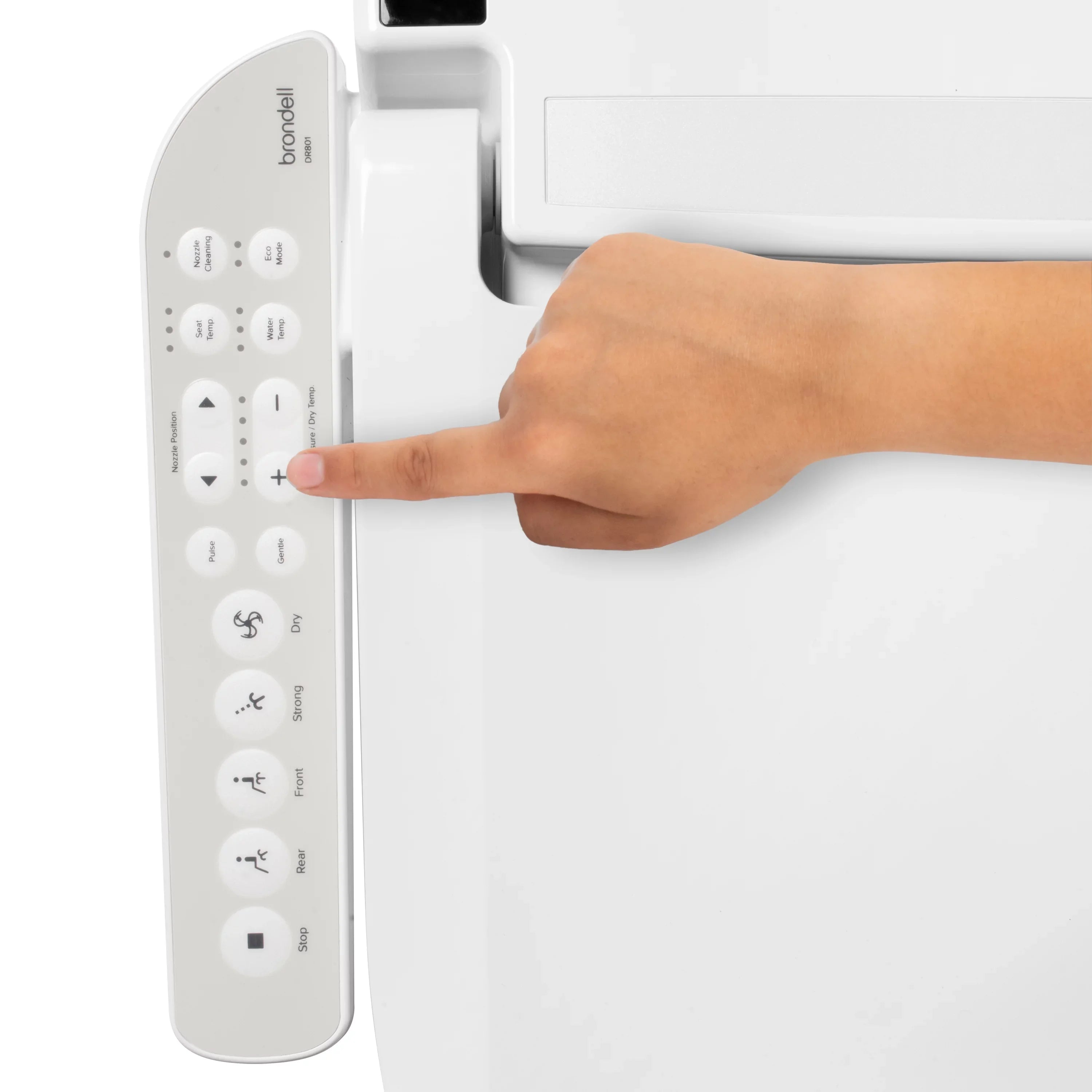 Brondell Swash Select DR801 Sidearm Bidet Seat with Warm Air Dryer and Deodorizer, Round White