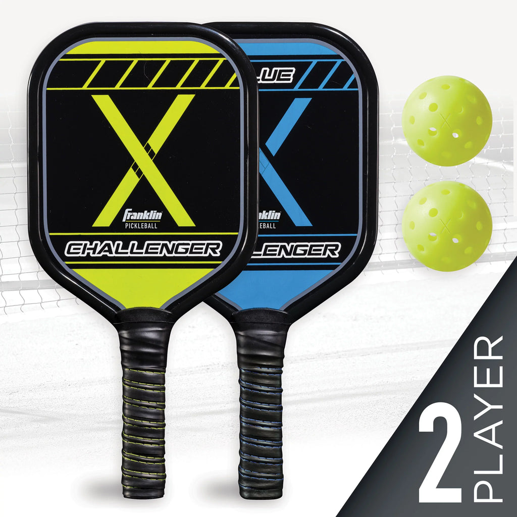 Franklin Sports Pickle Ball Paddle and Pickle Ball Starter Set - Includes 2 Aluminum Pickle Ball Paddles and 2 Franklin X-40 Pickle Balls - USAPA App roved