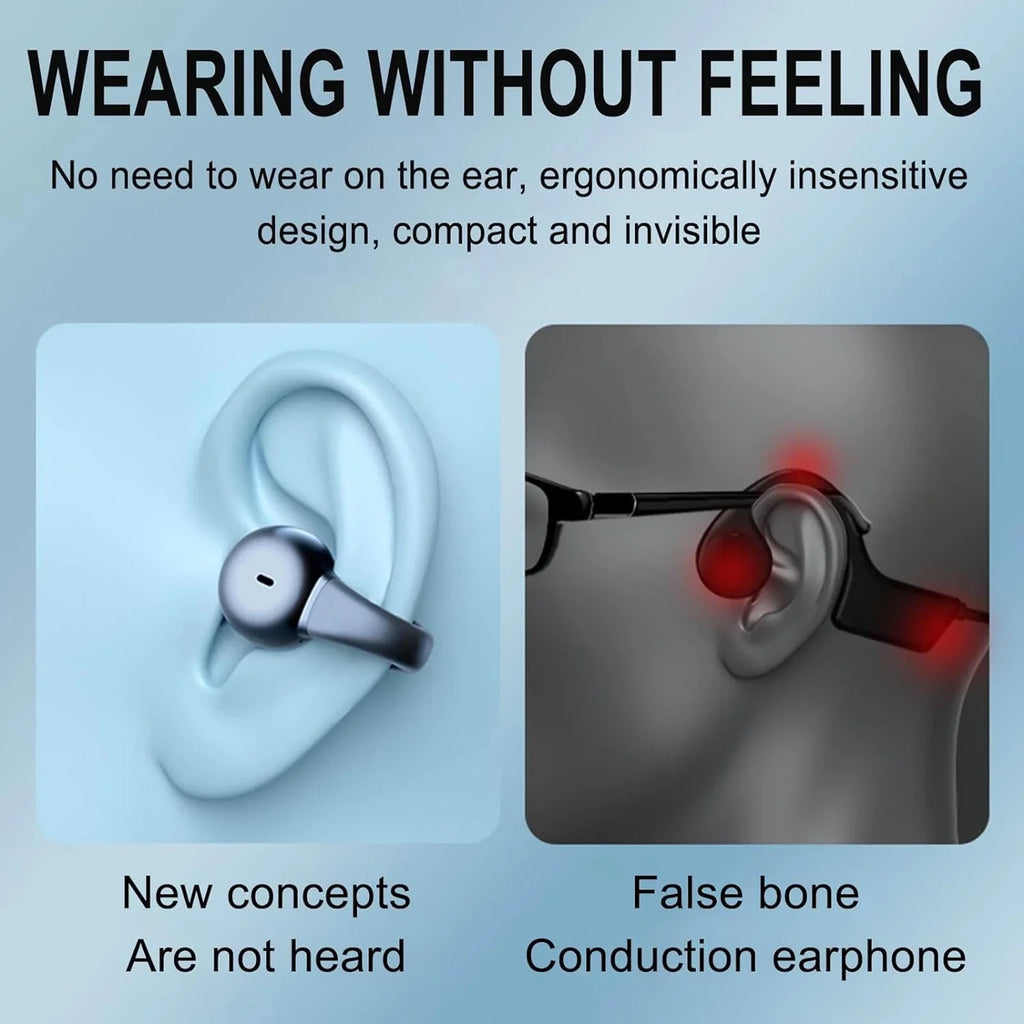 ZiSUGP Wireless Clip On Bone Conduction Headphones Mini Sports Headphones Running Earring Headphones Open Earbud Headphones Wireless Headphones Sports Running Ear Ope