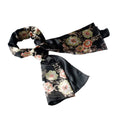 Blancho Black Flowers Floral Patterns Exquisitely Elegant comfy Silk Scarf/Wrap/Shawl(Small)