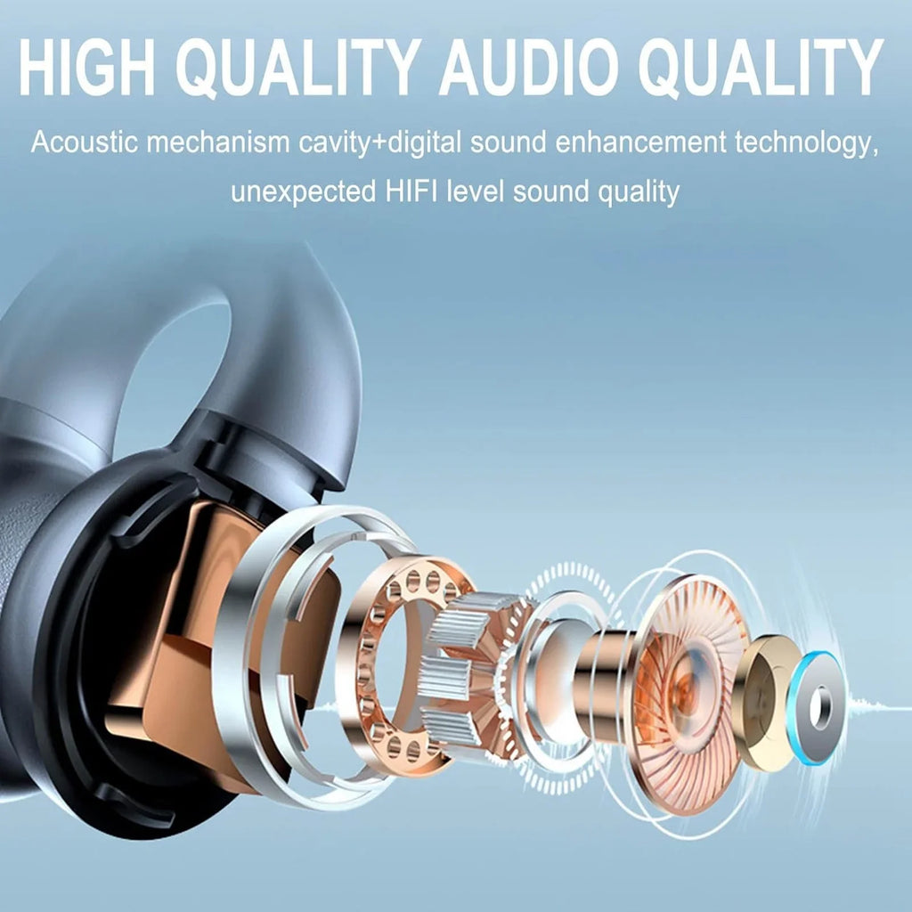 ZiSUGP Wireless Clip On Bone Conduction Headphones Mini Sports Headphones Running Earring Headphones Open Earbud Headphones Wireless Headphones Sports Running Ear Ope