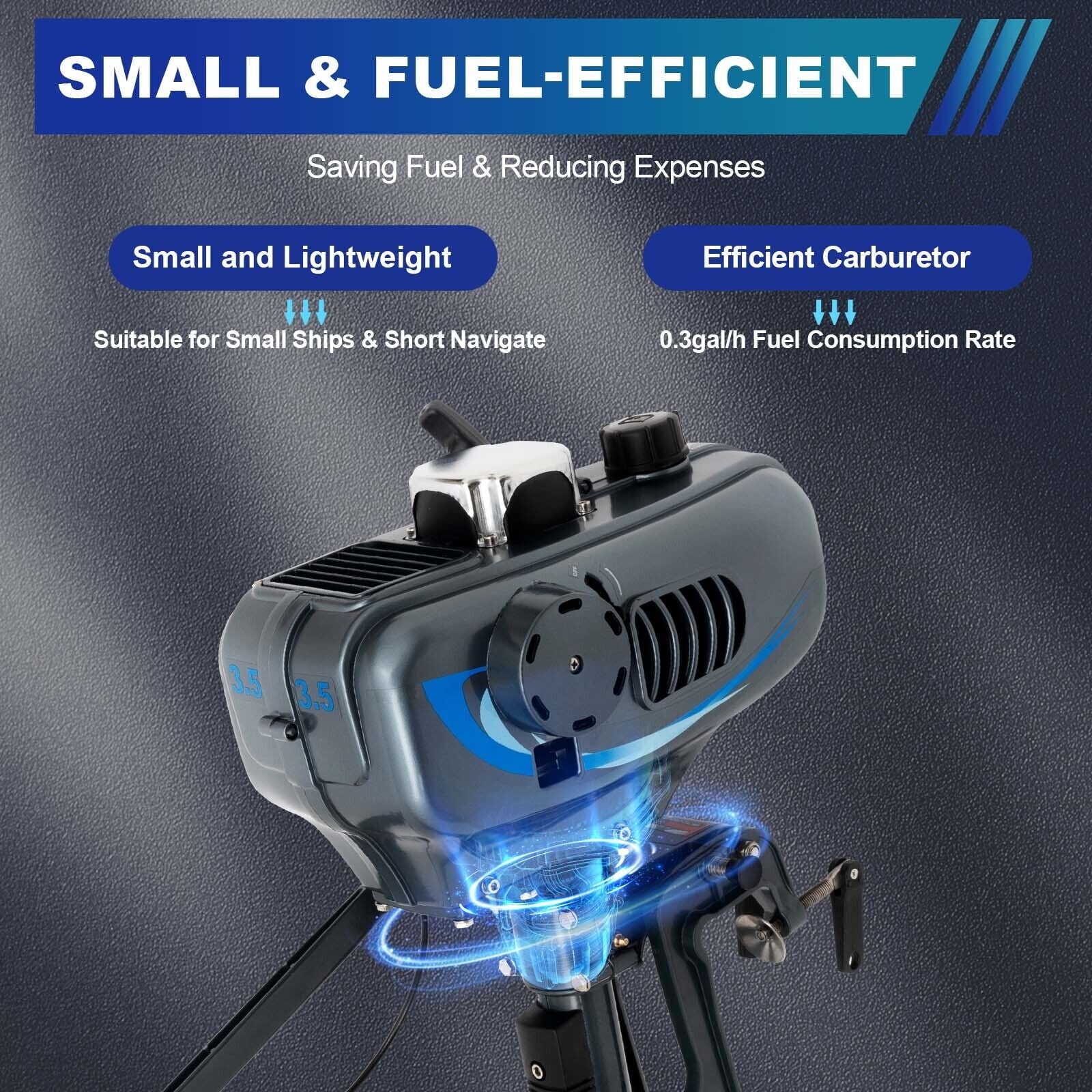 Heavy Duty 3.5HP 2 Stroke Outboard Engine Motor Vessel Engine Water Cooling System