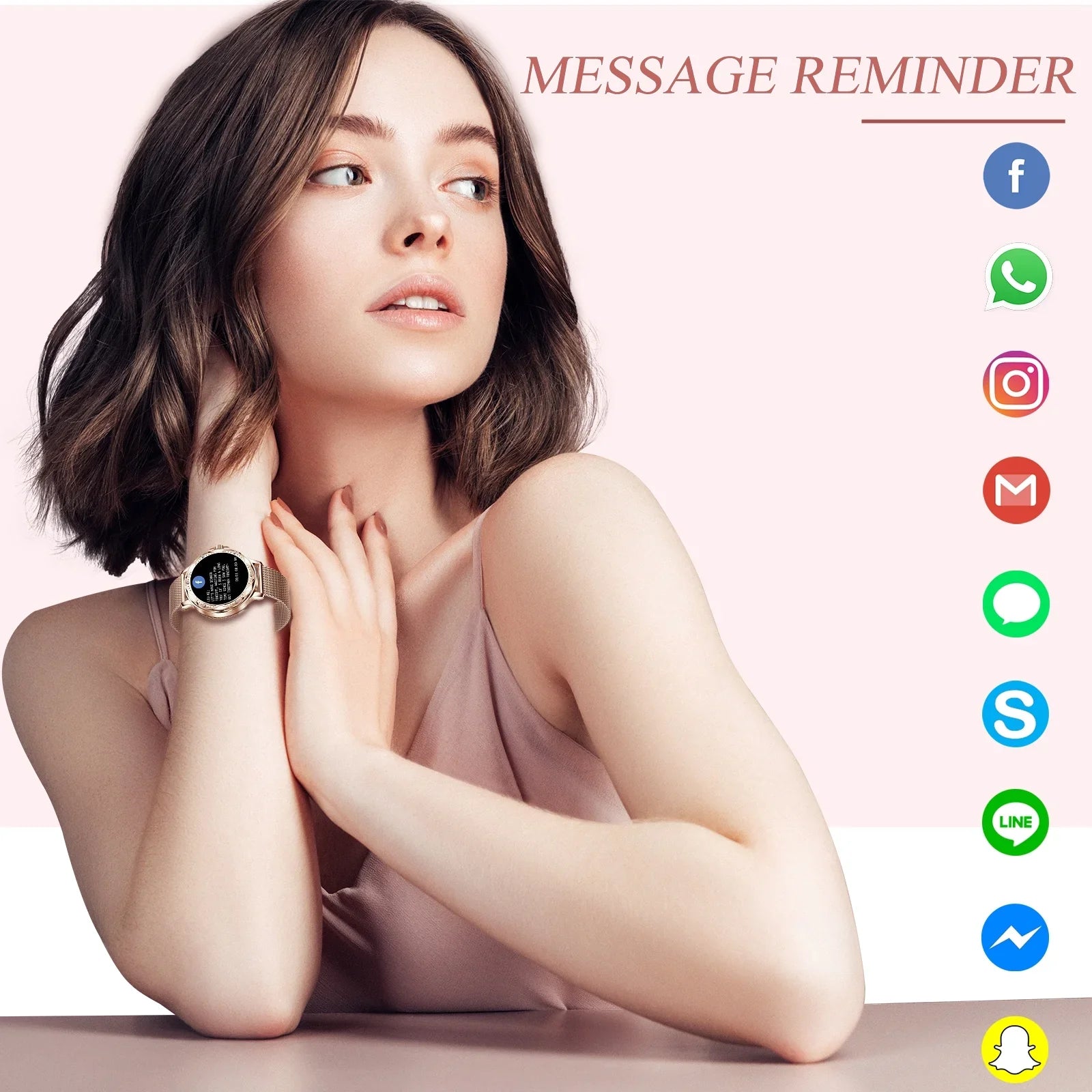 VOPOCO Smart Watch for Women (Answer/Make Calls) 1.2" Lightweight HD Screen Sports Smartwatch for iPhone Android