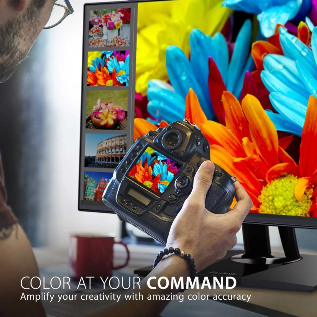 ViewSonic VP3256-4K 32 Inch Premium IPS 4K Ergonomic Monitor with Ultra-Thin Bezels, Color Accuracy, Pantone Validated, HDMI, DisplayPort and USB C for Professional Home and Office