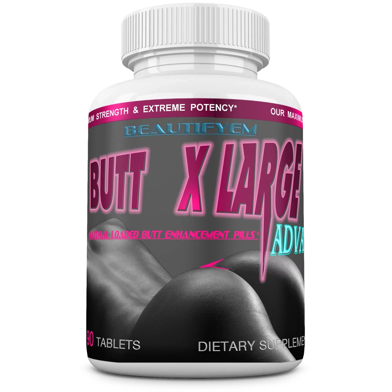BUTT X-L-ADVANCE Butt and Booty Formula. Get Bigger Buttocks Vitamins, Minerals, Herbs and Amino Acids. Supplements. 90 Tablets