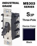 Leviton MS303-DS 30 Amp Three-Pole Motor Starter Switch Only - Black