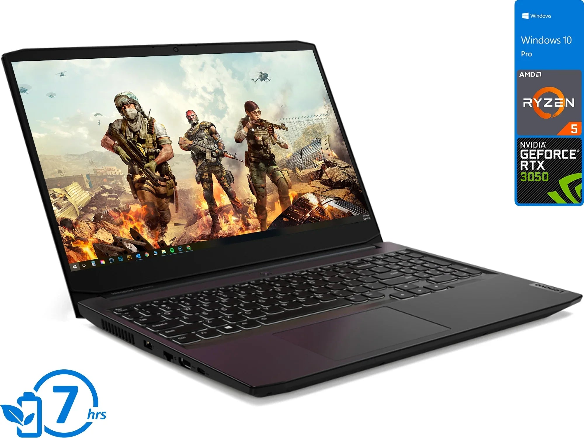 Lenovo IdeaPad 3 Gaming Laptop, 15.6" 120Hz FHD Display, AMD Ryzen 5 5600H Upto 4.2GHz, 32GB RAM, 2TB NVMe SSD, NVIDIA GeForce RTX 3050, HDMI, Wi-Fi, Bluetooth, Windows 10 Pro