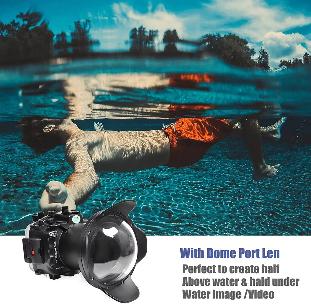 Seafrogs [40M/130FT] Underwater Housing Waterproof Case w/ 6 Inch Dome Port Kit for Sony A7R IV A7R4 ILCE-7R IV Matching with Sony FE 16-35mm F/4 28-70mm F3.5-5.6, 12-24mm F4 G Lens-Black