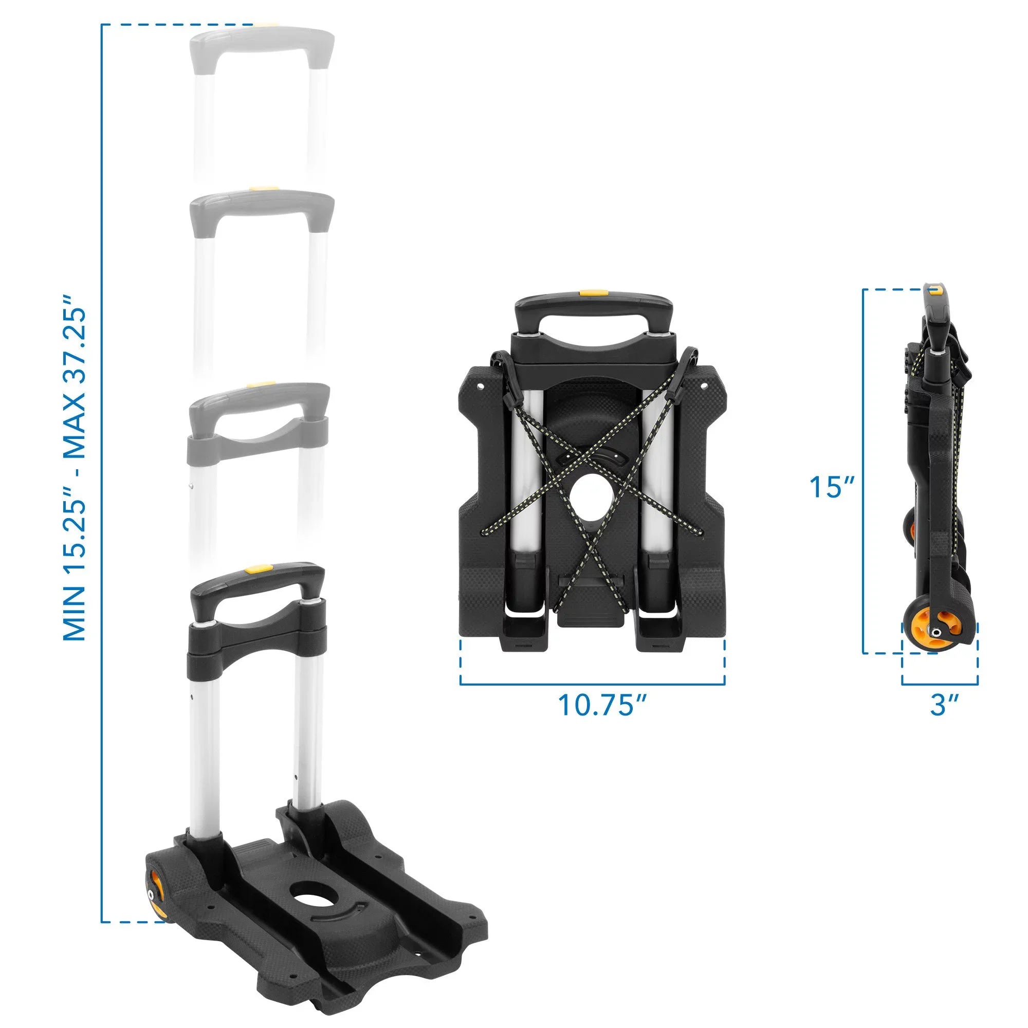 Mount-It! Premium Folding Luggage Cart, 77 LBS Capacity