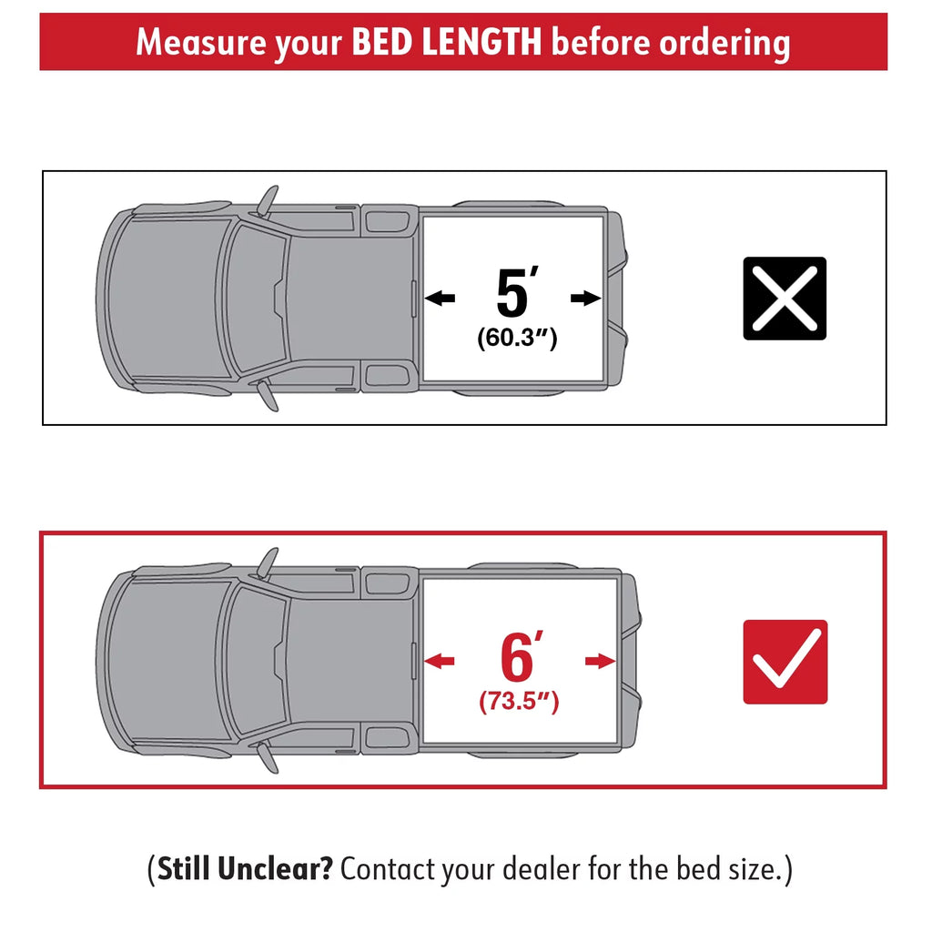 MaxMate Soft Tri-fold Truck Bed Tonneau Protection Fitting with 2019-2024 Ford Ranger | 6' (73") Bed | TCF371067