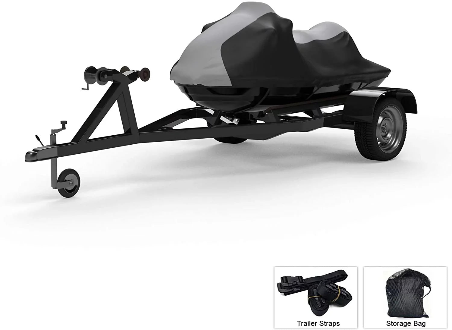 Environment Jet Ski Protection for Yamaha EXR 2021 - Gray/Black Color - All Environment - Trailerable - Protects from Rain, Sun, UV Rays, and More! Includes Trailer Straps and Storage Bag