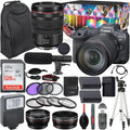 Camera bundle for Canon EOS R5 Mirrorless Camera with RF 24-105mm f/4 L IS USM Lens + Shotgun Microphone with Video Kit Accessories (128GB, Tripod, Flash and More)
