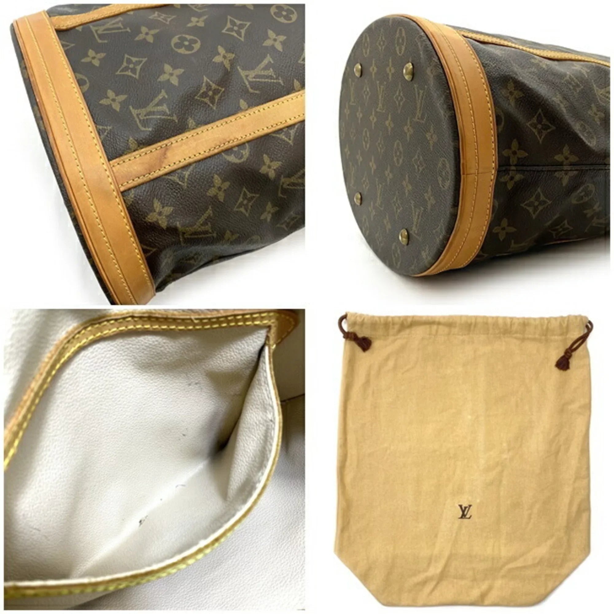 Pre-Owned Louis Vuitton Bucket GM Brown Beige Monogram M42236 Canvas Nume Leather FL0093 LOUIS VUITTON Bag Tote Handbag Women's (Good)