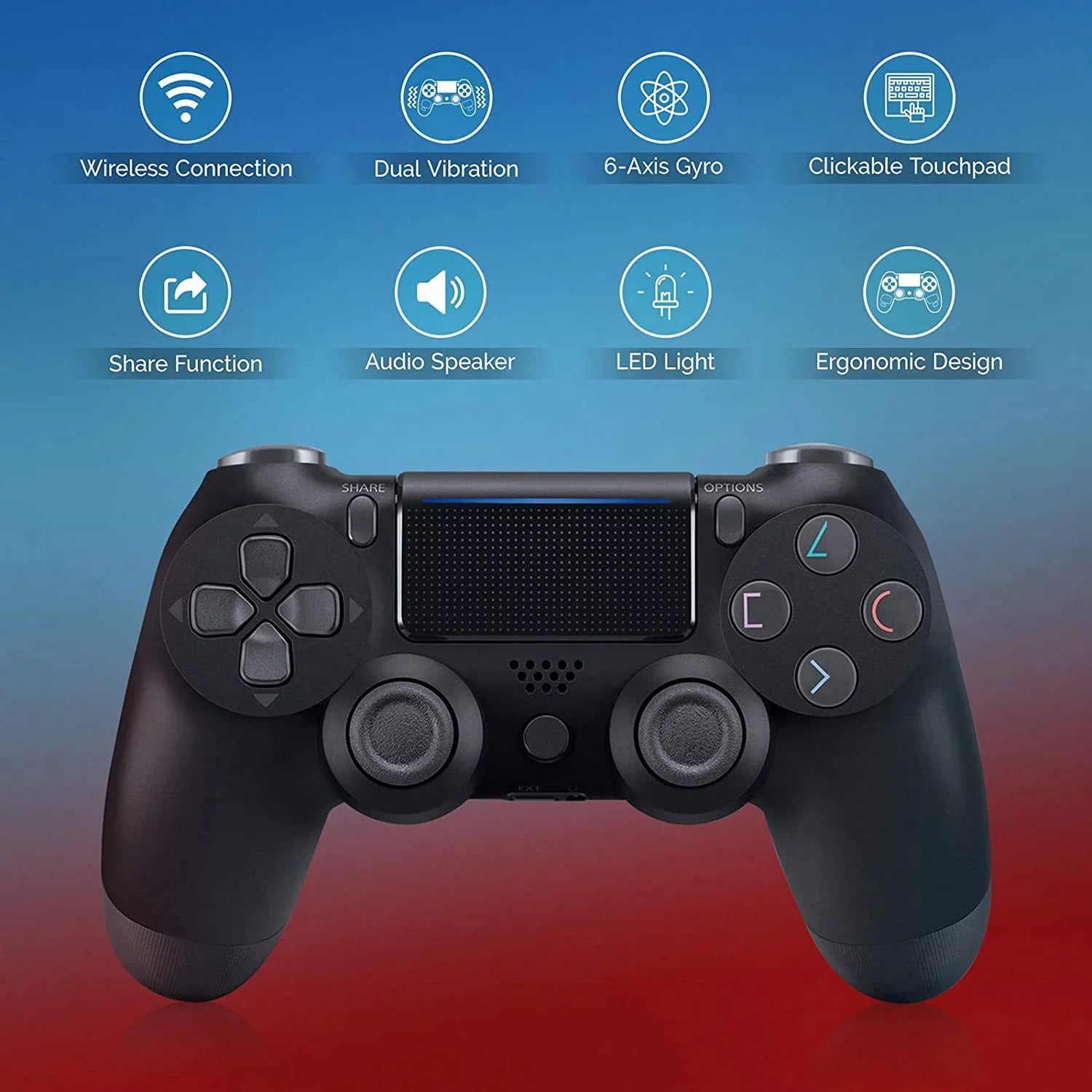 PRO Wireless GamePad Suitable with Samsung Galaxy A72 4G/5G/A32 5G/A52 5G Controller Plus 1;000 Battery/Built-In Speaker/Gyro/Remote BlueTooth Slim (Black)