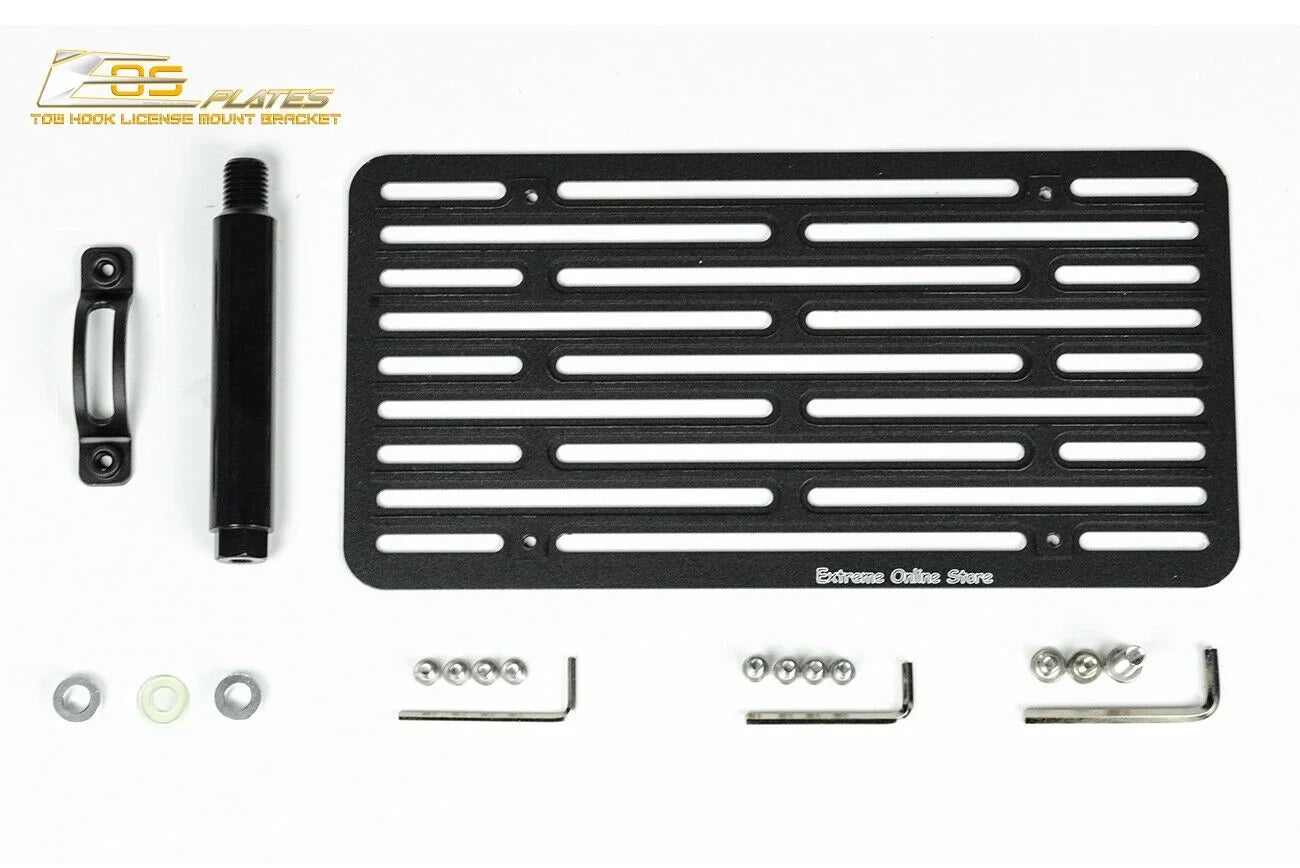 Extreme Online Store Replacement for 2014-Present Mini Cooper | EOS Plate Version 2 Front Bumper Tow Hook License Plate Relocator Mount Bracket Tow-119-V2
