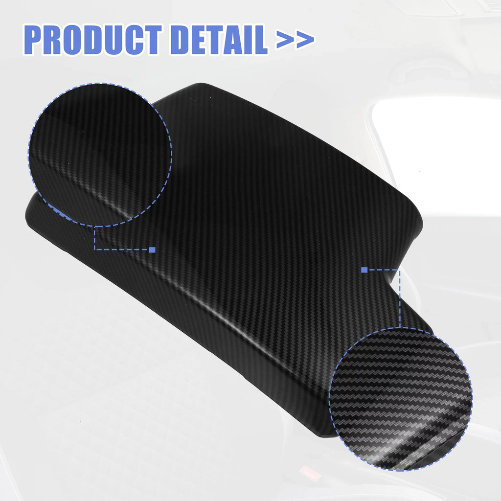 Unique Bargains Car Center Armrest Box Wrap Carbon Fiber Pattern Console Storage Box Protector for BMW 3 Series E90 E91