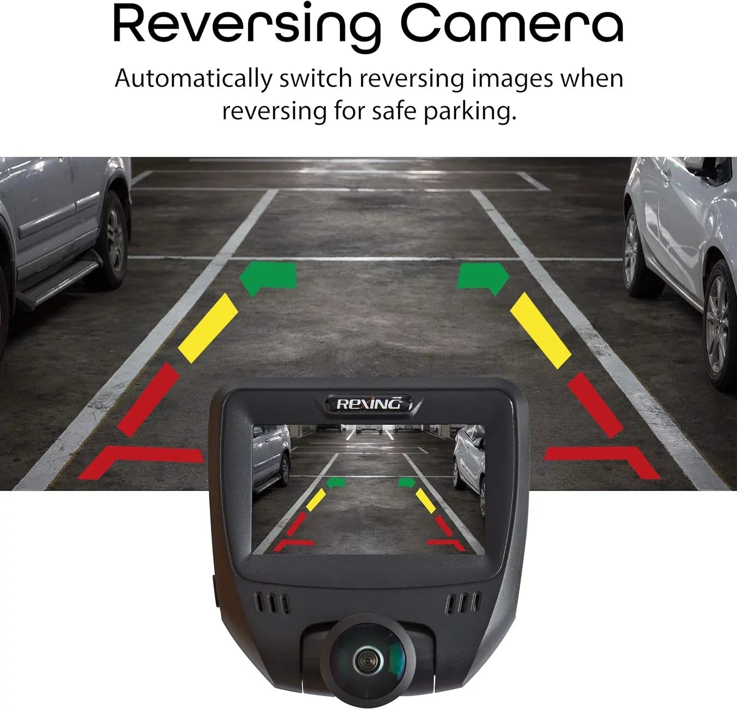 Open Box Rexing V360 360 Degree Wide Angle Dual Channel Dashboard Camera - Black