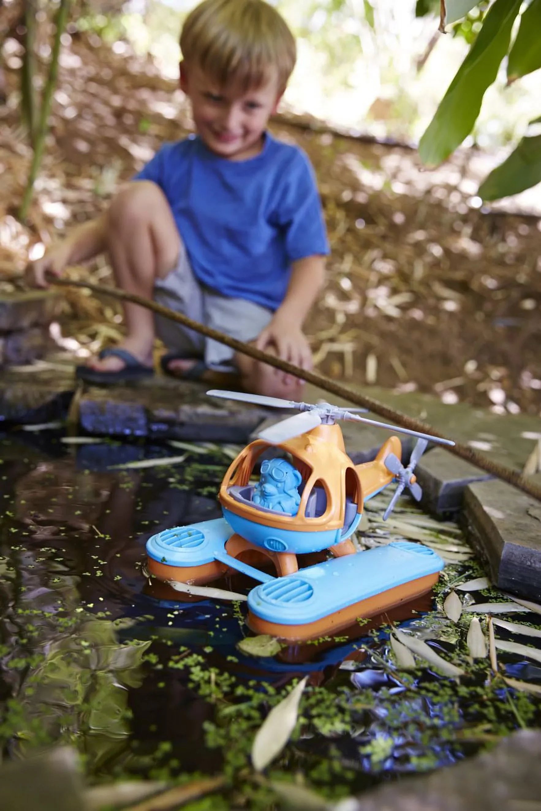 Green Toys Seacopter Play Vehicles, Orange/Blue, for Unisex Child Ages 2+