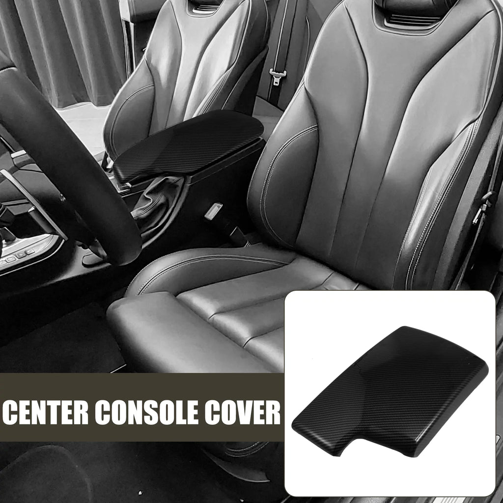 Unique Bargains Car Center Armrest Box Wrap Carbon Fiber Pattern Console Storage Box Protector for BMW 3 Series E90 E91