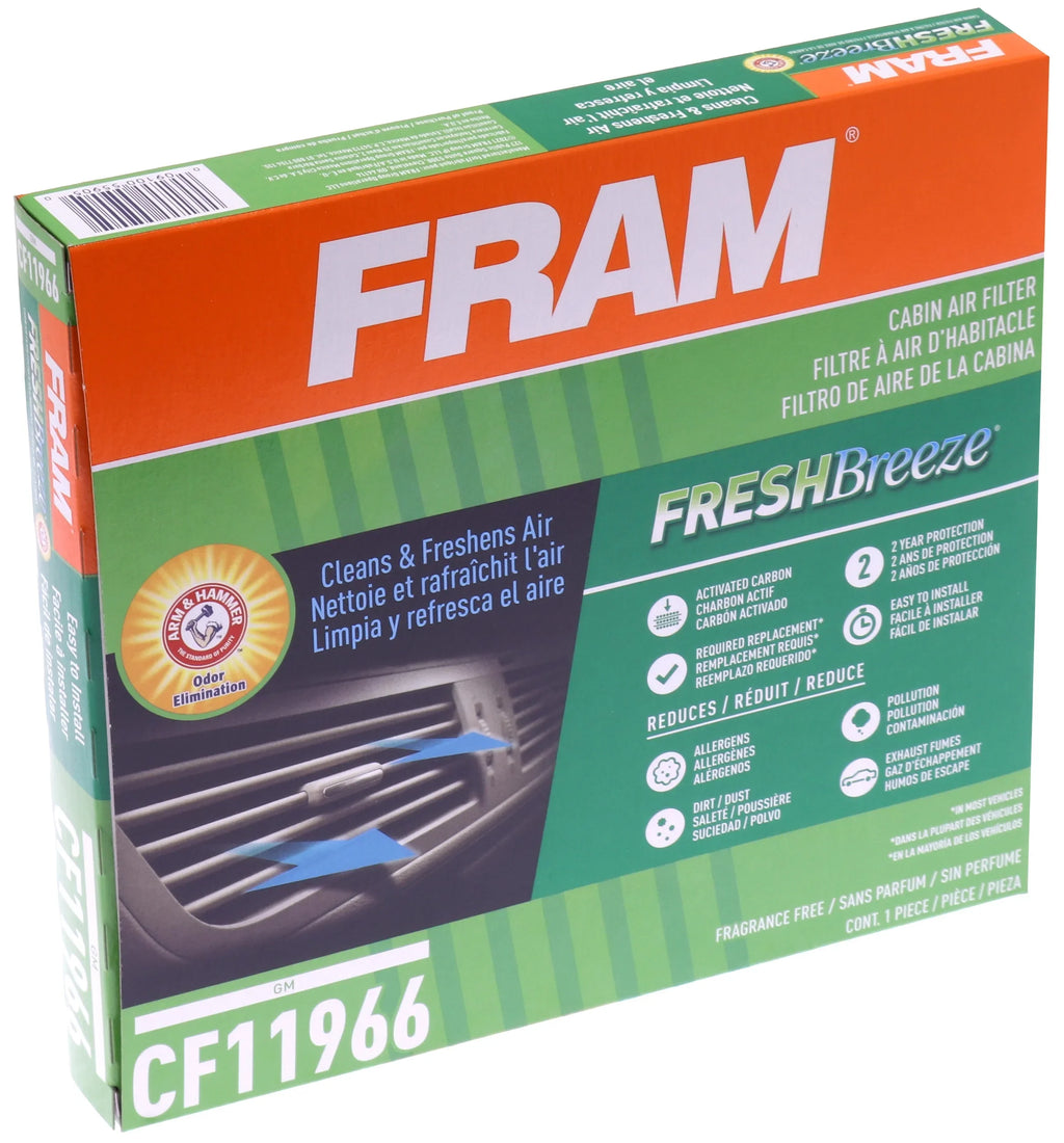FRAM Fresh Breeze CF11966 Cabin Air Filter for Select Buick, Cadillac, Chevrolet and GMC Vehicles with Arm and Hammer Baking Soda Fits select: 2018-2024 CHEVROLET EQUINOX