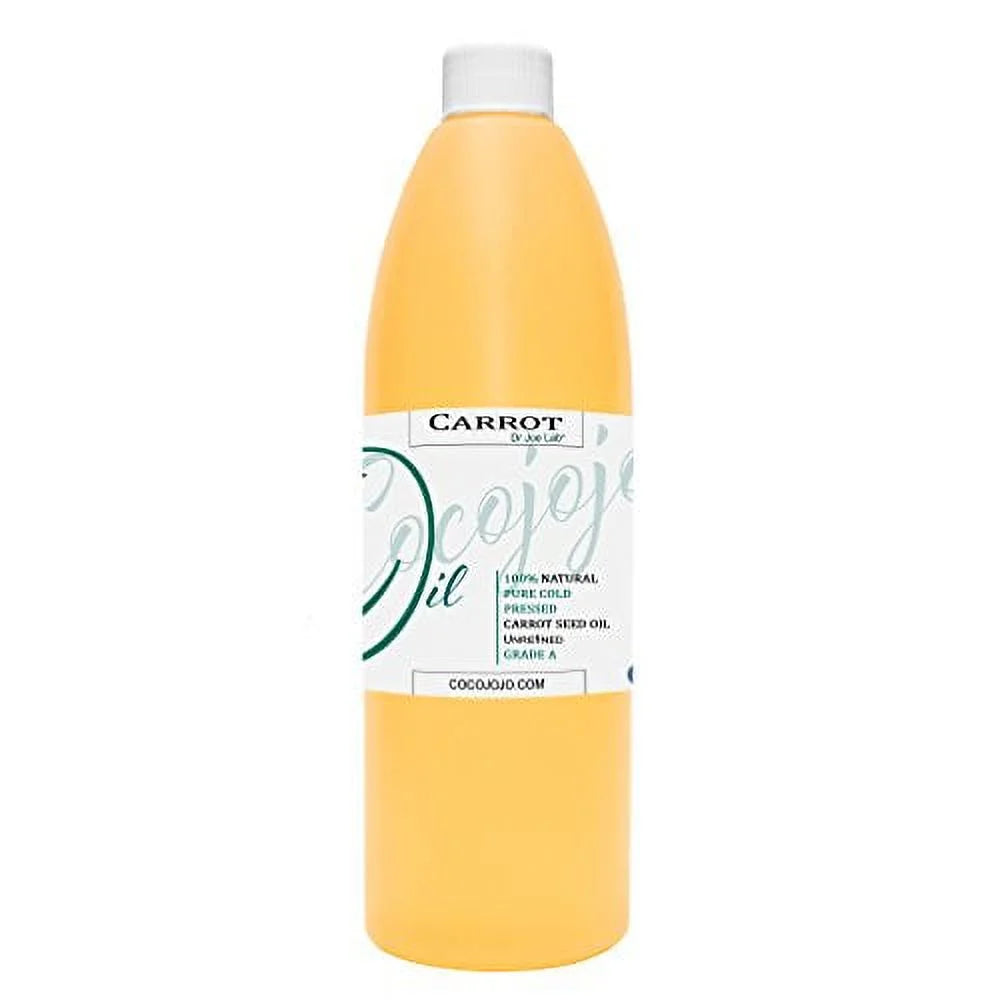 Dr Joe Lab Carrot Seed Oil 16 oz 100% Pure Natural Cold Pressed Unrefined Extra Virgin Carrot Oil - Therapeutic Grade A for Hair Skin Body Nail and Beard