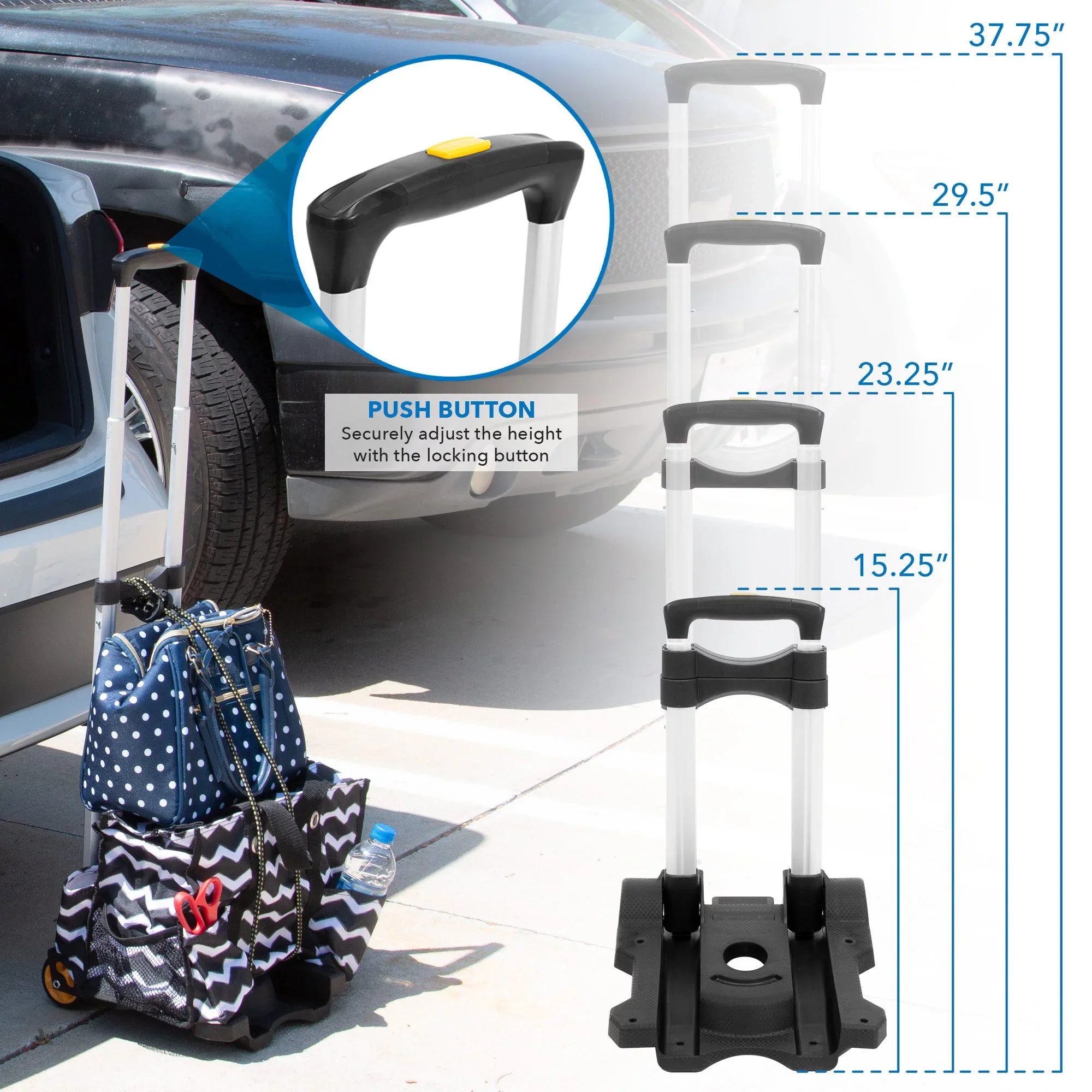 Mount-It! Premium Folding Luggage Cart, 77 LBS Capacity