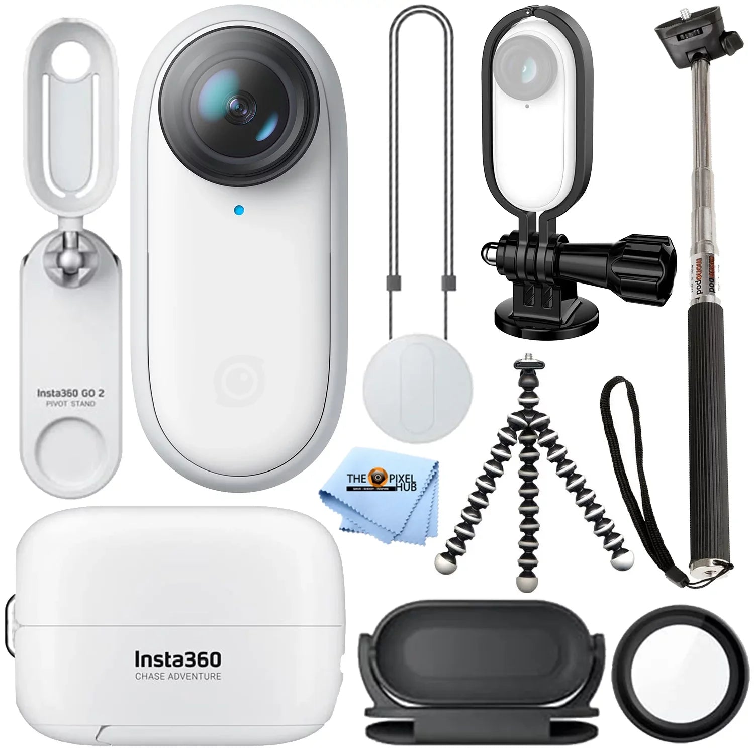Insta360 GO 2 Miniature Action Camera + Frame Holder + Tripod + Selfie Stick Kit