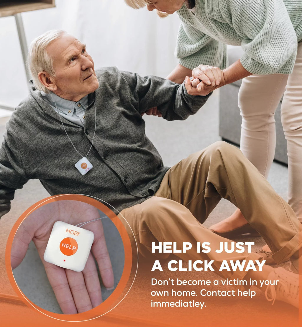 MOBI Connect Premium Whole Home Wireless Safety Kit Comes With 2 SOS Emergency Life Alert Buttons, 1 Smart Hub, 2 Door/Window Sensor, 1 HDX Camera – Fitting With iOS and Android