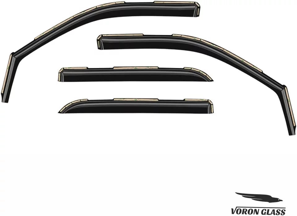 Voron Glass in-Channel Extra Long-lasting Rain Guards for Trucks Dodge RAM 2500 3500 2019-2024 Crew Cab, Window Deflectors, Vent Window Visors, 4 Pieces - 220010v