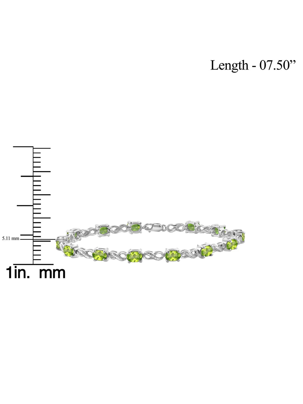 JewelersClub 6 1/4 Carat T.G.W. Peridot And White Diamond Accent Sterling Silver Bracelet