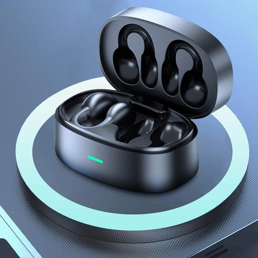 ZiSUGP Wireless Clip On Bone Conduction Headphones Mini Sports Headphones Running Earring Headphones Open Earbud Headphones Wireless Headphones Sports Running Ear Ope
