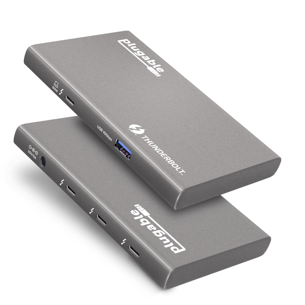 Plugable 5-in-1 Thunderbolt 4 Hub with 60W Charging, Single 8K or Dual 4K Display, Suitable with Thunderbolt USB4 Macs and Thunderbolt 4 / USB4 Windows (1x USB-C to HDMI Adapter)