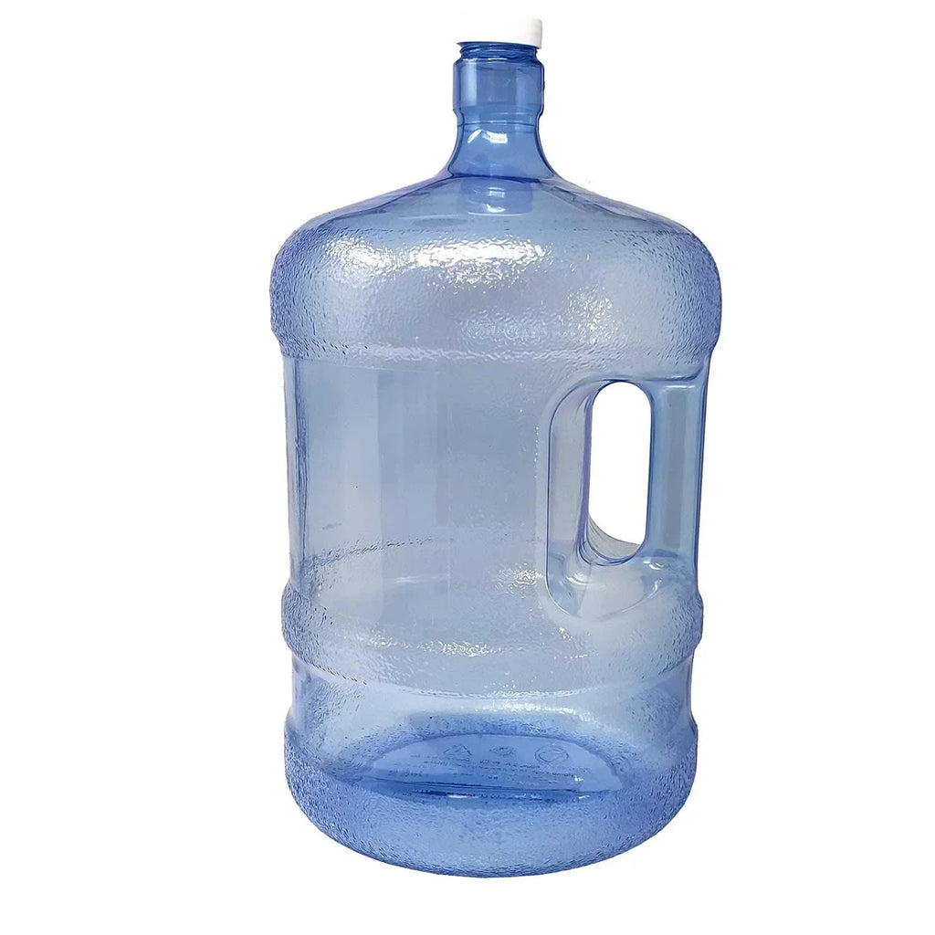 LavoHome BPA-Free Reusable Plastic Water Bottle 5 Gallon Jug Container with 48 mm Screw Cap, Easy Grip Carry Handle, Sports Residential & Commercial Use, Camping-Made in USA