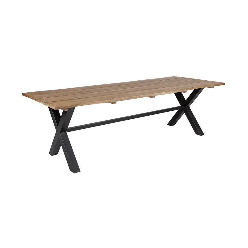 Glendora Island Outdoor 7 Piece Live Edge Dining Set in Eucalyptus and Rope
