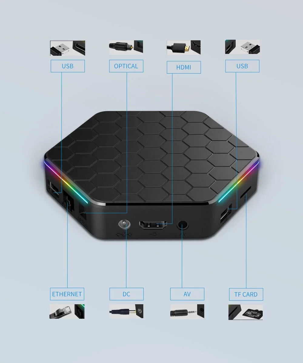 JahyShow 6K HD Stream Player: T95Z Plus Smart Android 12.0 TV Box with 4+128G