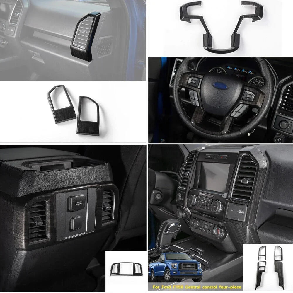 Teledu Car ABS Interior Center Console Coating Trims 8 pcs F150 m