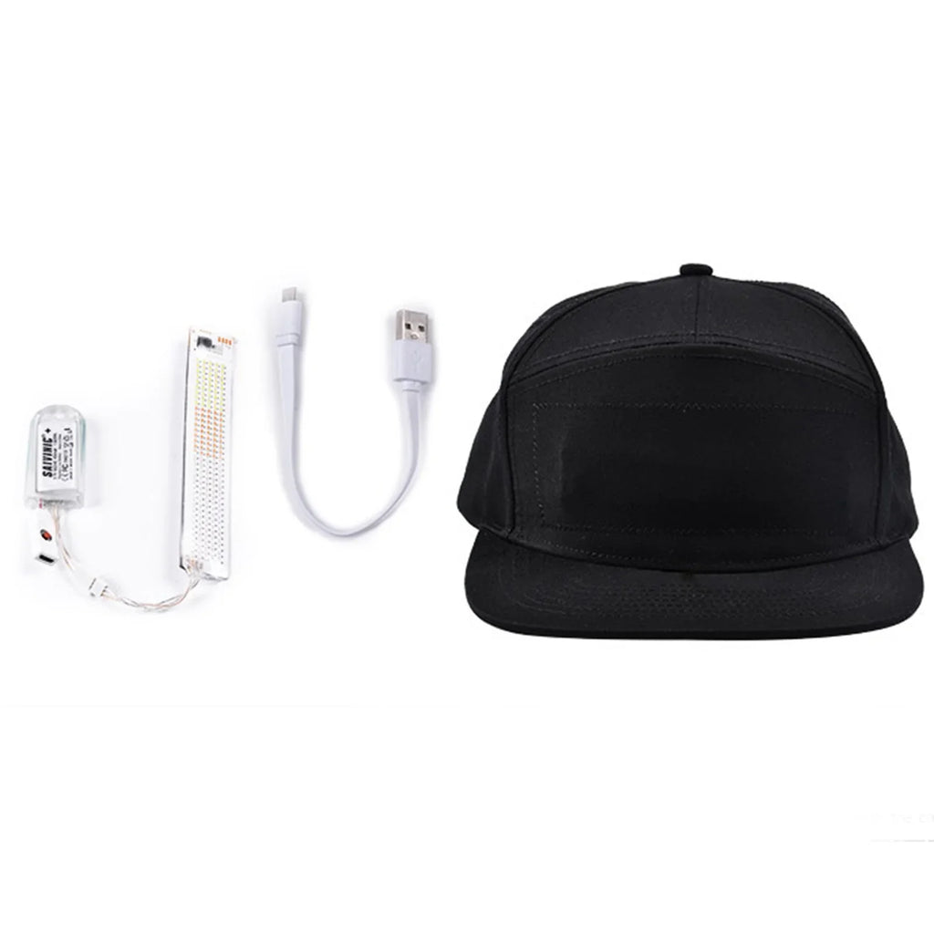 Color Display Hat Bluetooth Editing Tongue Hat Luminous Advertising Hat Sunshade Hat Women Ponytail Beach Cowboy Hats for Women Women's Hats Camping Hats Summer Fedora Happily Ever after Beach