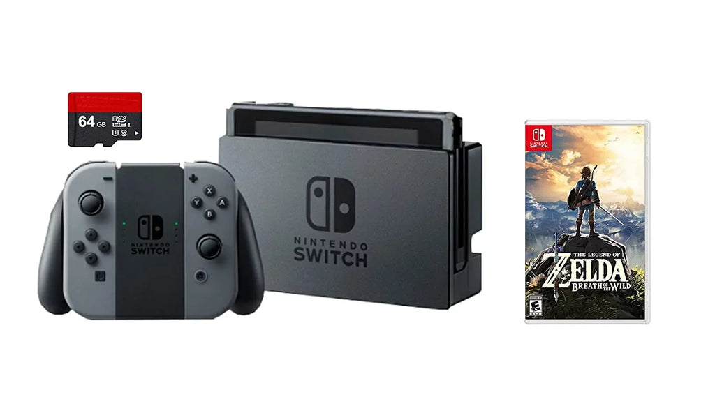 Nintendo Switch Console with Gray Joy-Con Zelda Bundle