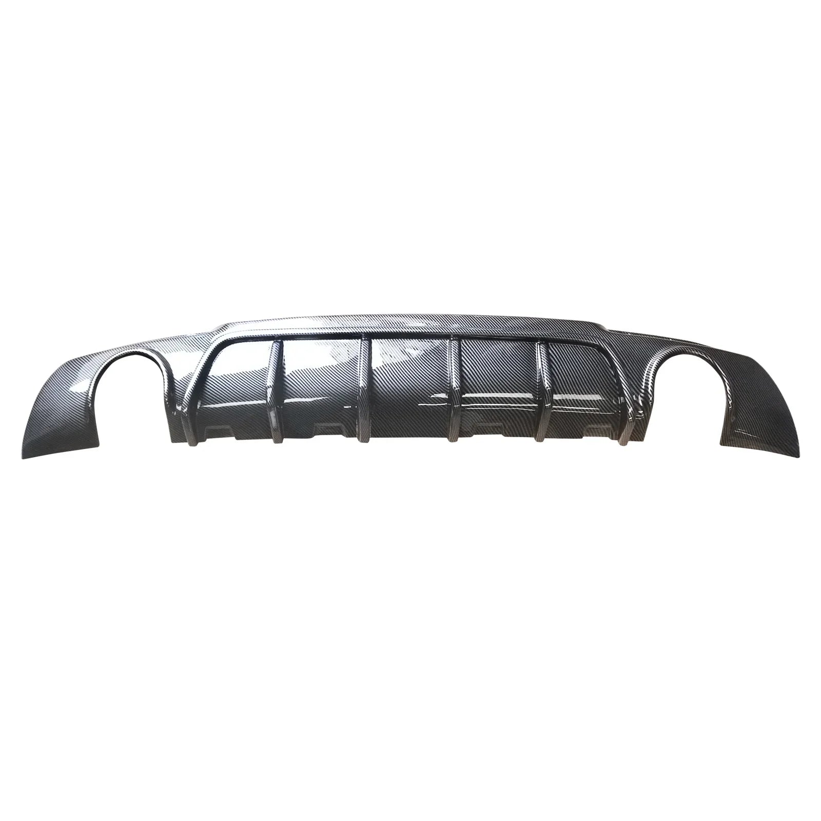 NINTE Rear Diffuser Lip for Chrysler 300 SRT 2015-2023 Carbon Fiber Style Round Exhaust