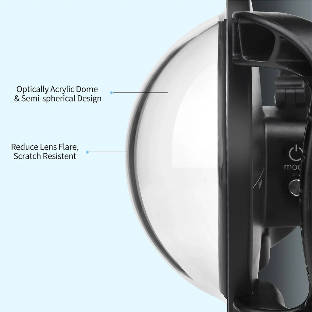 SHOOT Dome Port,10 Case Camera Port Waterproof Case Dual Handle Port Camera Dual Handle Case 45m Port 9 Camera 45m Waterproof 180° ERYUE Mashem Camera ive Case ZDHF