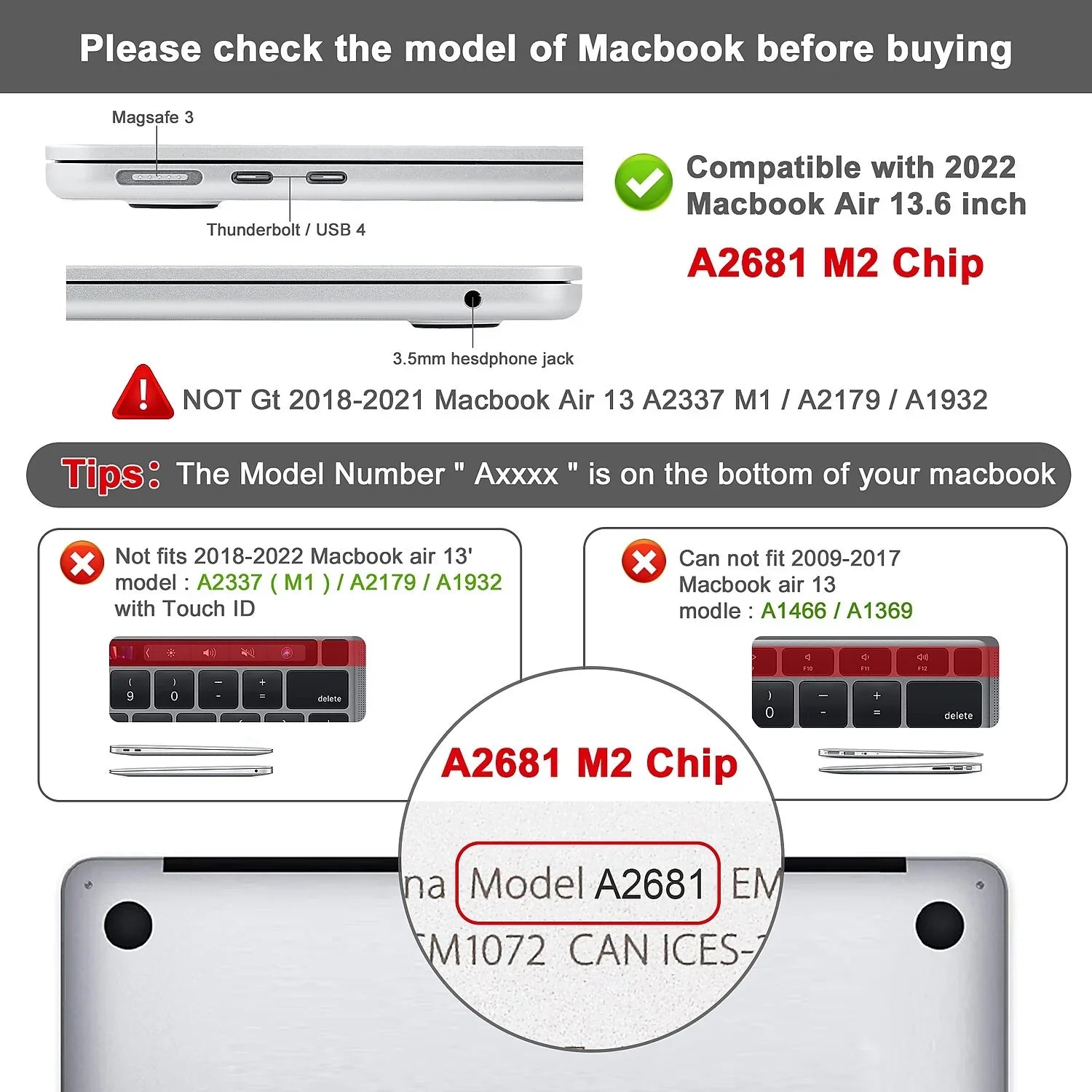 Techprotectus Hard-Shell Laptop Sleeve with Keyboard Protection Crystal Clear (TP-CYC-K-MA13M2)