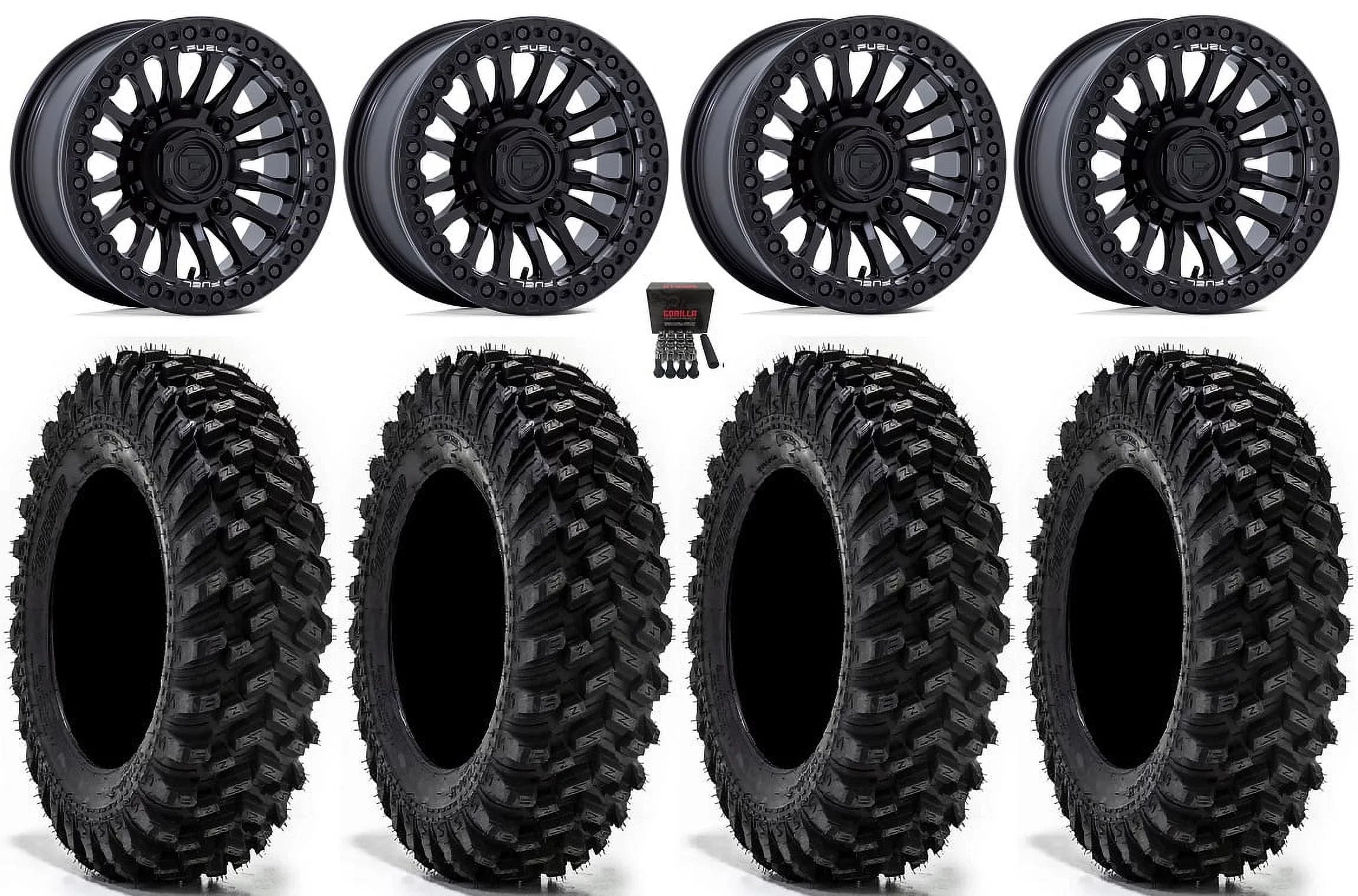 Fuel Rincon Bdlk 15" Wheels Bk 35" Warrior XT Tires Sportsman RZR Ranger