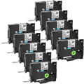 GREENCYCLE 10PK Suitable for Brother P-touch Black on Matte Clear 12mm 0.47" TZe-M31 TZ-M31 TZM31 TZeM31 Laminated Label Tape